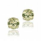 Sterling Silver 4-5ct Lime Quartz Stud Earrings, 5mm E12010LIQ