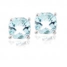 Sterling Silver 4.3ct Blue Topaz Cushion-Cut Stud Earrings, 7mm E13156BT