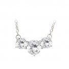 Sterling Silver 4.6ct White Topaz Three Stone Necklace N12267WT