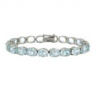 Sterling Silver 44ct Blue Topaz Oval Tennis Bracelet B10967BT