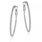 Sterling Silver 45mm Inside Out CZ Hoop Earrings H10879