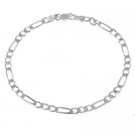 Sterling Silver 4mm Italian Figaro Link Chain Bracelet B10912-7