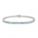 Sterling Silver 5.3ct Swiss Blue Topaz S Design Tennis Bracelet B1065SBT