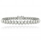 Sterling Silver 5.5ct CZ Bezel-Set Tennis Bracelet B13308-7.5
