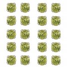 Sterling Silver 5.6ct Peridot 4mm Stud Earrings, Set of 10 S12009PD-10