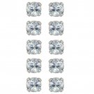 Sterling Silver 5.8ct Blue Topaz 5mm Stud Earrings, Set of 5 S12010BT-5