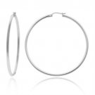 Sterling Silver 50mm Polished Hoop Earrings H11309