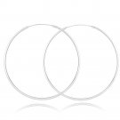 Sterling Silver 50mm Round Endless Hoop Earrings H13184