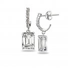 Sterling Silver 6.5ct White Topaz Rectangle Dangle Earrings E13657WT