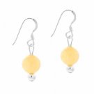 Sterling Silver 6mm Aragonite Bead Dangle Earrings E9082ARG
