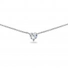 Sterling Silver 6mm Heart Choker Necklace Made with Swarovski Zirconia N15747