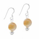 Sterling Silver 6mm Mother Of Pearl Bead Dangle Earrings E9082NMOP