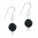 Sterling Silver 6mm Onyx Bead Dangle Earrings E9082OF