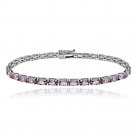 Sterling Silver 7.35ct Alexandrite CZ Birthstone Tennis Bracelet B13872AXZ
