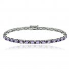 Sterling Silver 7.7ct Amethyst Birthstone Tennis Bracelet B13872A
