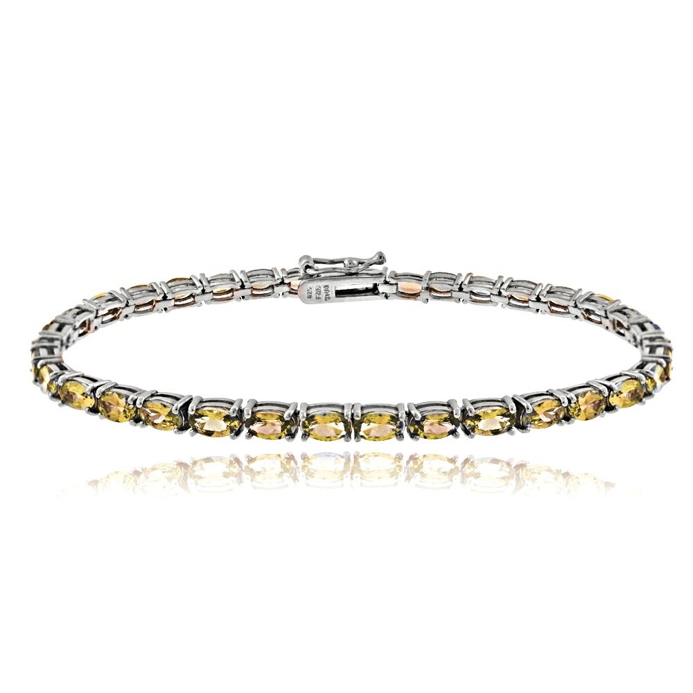 Sterling Silver 7.7ct Citrine Birthstone Tennis Bracelet B13872C