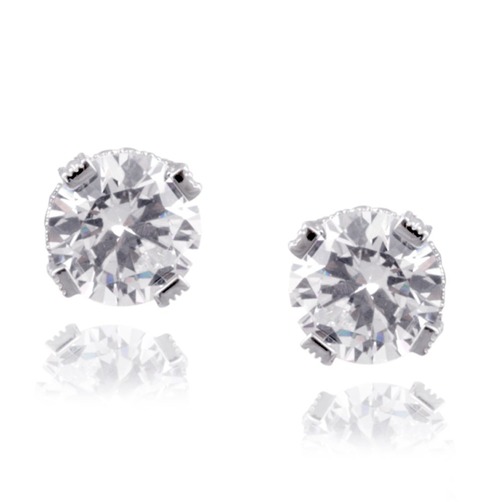 Sterling Silver 7.7ct CZ Round Estate Studs E12751