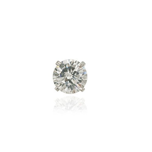 Sterling Silver 7mm Round CZ Mens Stud Earring E11551