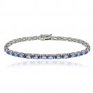 Sterling Silver 8.75 Ct Tanzanite Oval Tennis Bracelet B13872T