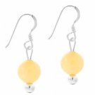 Sterling Silver 8mm Aragonite Bead Dangle Earrings E9203ARG