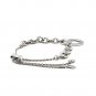Sterling Silver 9 1-4 inch Adjustable Bracelet with Chain and Heart Charm