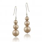 Sterling Silver Almond Swarovski Elements Pearl Drop Earrings E12247AL