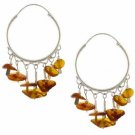 Sterling Silver Amber Chip Hoop Earrings E3033AR