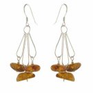 Sterling Silver Amber Chips Chandelier Dangle Earrings E2747AR