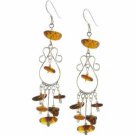 Sterling Silver Amber Dangle Chandelier Earrings E2790AR