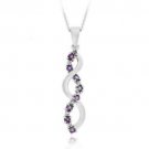 Sterling Silver Amethyst & Diamond Infinity Pendant P10477A