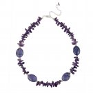 Sterling Silver Amethyst Chips Fashion Necklace N12233M
