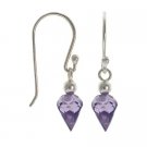 Sterling Silver Amethyst CZ Briolette-Cut Dangle Earrings E10109AZ