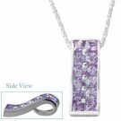 Sterling Silver Amethyst CZ Slide Pendant 2183