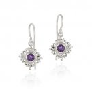 Sterling Silver Amethyst Filigree Dangle Earrings E11606A
