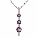 Sterling Silver Amethyst Past Present & Future Pendant P5078A