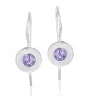 Sterling Silver Amethyst Round Drop Earrings E4472A