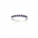 Sterling Silver Amethyst Semi-Eternity Band Ring Size 5 R13025A-5