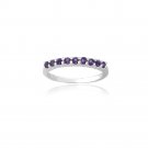 Sterling Silver Amethyst Semi-Eternity Band Ring Size 8 R13025A-8