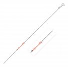 Sterling Silver Anklet with Rose Toned Arrow