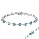 Sterling Silver Aqua CZ Tennis Bracelet B4491AQZ