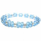 Sterling Silver Aqua Swarovski Elements Bracelet 2545