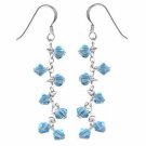 Sterling Silver Aqua Swarovski Elements Dangle Earrings E2979AQ