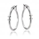 Sterling Silver Arrow Polished Hoop Earrings H13734