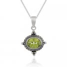 Sterling Silver Bali Pendant with Genuine Peridot Stone P402
