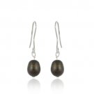 Sterling Silver Baroque Freshwater Cultured Brown Pearl Earrings E11238M67