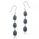 Sterling Silver Baroque Freshwater Cultured Peacock Pearl Dangle Earrings E10955FPCK