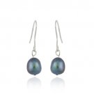 Sterling Silver Baroque Freshwater Cultured Peacock Pearl Earrings E11238FPCK