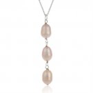 Sterling Silver Baroque Freshwater Cultured Pink Pearl Drop Pendant P10955FPPL