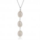 Sterling Silver Baroque Freshwater Cultured White Pearl Drop Pendant P10955FPL