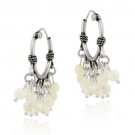 Sterling Silver Beaded Chandelier Genuine Mother of Pearl Earrings 2412